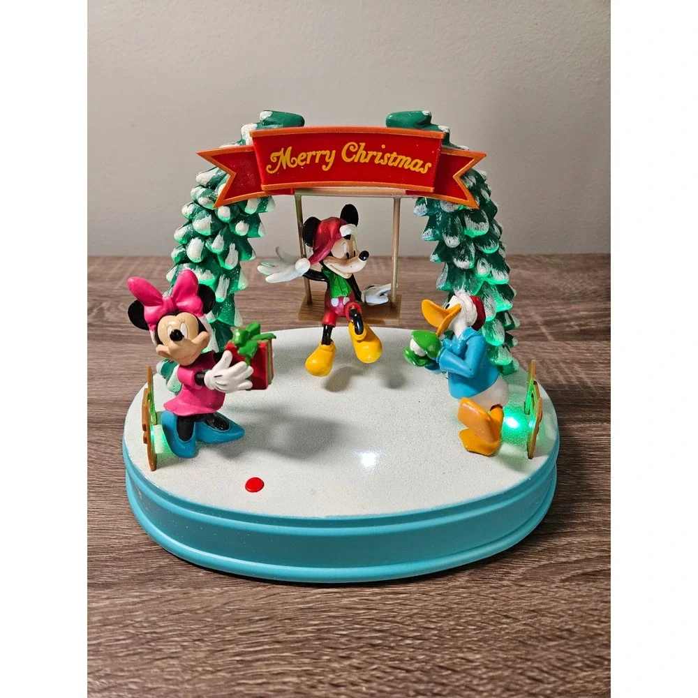 DISNEY MOTION-LIGHTS ANIMATED MUSICAL MICKEY‎ DONALD MINNIE CHRISTMAS WORKS